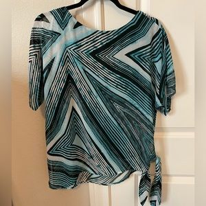 Dana Buchman Teal Side-Tie Top